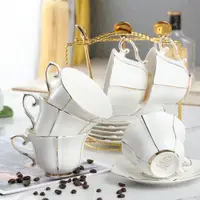 在飛比找ETMall東森購物網優惠-咖啡杯套裝小精致早餐杯 歐式咖啡杯碟套裝家用 陶瓷杯子水杯創