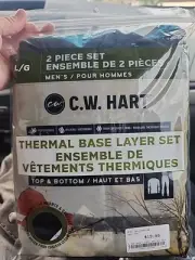 NEW! CW Hart Thermal Base Layer SET Top & Bottom Mens Size L Large Wicking