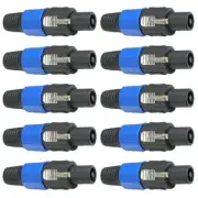 10x 4 Pole SpeakON Male Connector Head Line Plug Audio Speaker Cable Amp Adapter