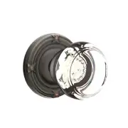 Emtek Georgetown Crystal Knob Privacy Ribbon & Reed Rosette Oil Rubbed Bronze