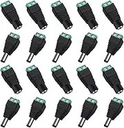 Nlvnmv 10 Pairs 12V 5A DC Power Jack Plug Adapter, 2.1x 5.5 MM Male & Female Connectors for LED Strips, CCTV Security Cameras, and Cable End Plugs