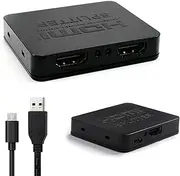 HDMI Splitter 1 in 2 Out 4K HDMI Splitter for Dual Monitors Mirror Only, 1x2 HDMI Splitter 1 to 2 Amplifier for Full HD 1080P 3D