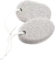 2PCS Natural Foot Pumice Stone for Feet, Lava Pedicure Tools Hard Skin Callus Remover for Feet and Hands - Remove Dead Skin, Heels, Elbows (White, One size)