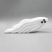 ZUNI FETISH-LARGE WHITE MARBLE HALLOWEEN GHOST FETISH-MIKE TUCSON