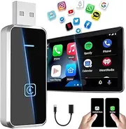 VenxyKod Wireless CarPlay Adapter for iPhone and Android,2 in 1 Carplay Convert Wired CarPlay to Wireless Plug & Play Fit for Cars from 2017 and iPhone iOS 10+