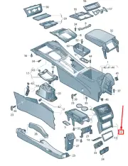 VOLKSWAGEN ARTEON 3H7 Center Console Vent Trim 3G8864298BLCL NEW GENUINE