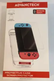 NINTENDO SWITCH Protective Case, Screen Protector by Advanctech, New In Bx