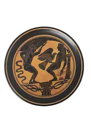 Ancient Ceramic Plate Wall Hanging Prometheus and Atlas Greek Mythology 22 cm