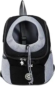 Pet Backpack, Outdoor Portable Travel Breathable Chest Bag, Pet Supplies, Small Dog Backpack Strap, Pet Travel Strap(Color:Black,Size:Large)