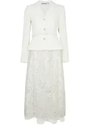 Self-portrait Sequin-embellished Belted Midi Dress - Cream - 16 (UK16 / XL) 16 (UK16 / XL)