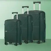 Mazam 3pcs Luggage Suitcase Trolley Set Travel PP Case TSA Lock Storage Green