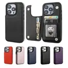 For iPhone 16 15 14 13 12 11 Pro Max Plus SE 7 8 Wallet Leather Card Stand Case
