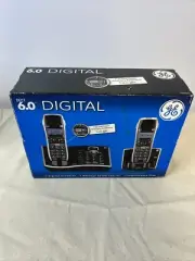GE Dect 6.0 Digital 2 Handset Black Cordless Answering System with Google-411