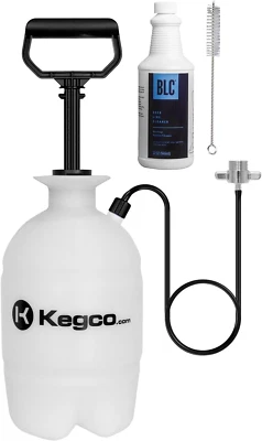 Deluxe Hand Pump Pressurized Keg Beer Cleaning Kit with 32 Ounce National Chemic