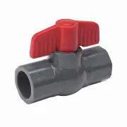 PVC Pipe Fitting, Solvent Ball Valve, Gray, 1/2-In. -107-603
