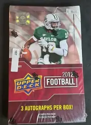 2012 Upper Deck Football SEALED Hobby Box 20 packs 3 Autographs RARE Lettermen