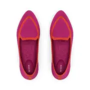 NEW Birdies Tropical Pink Orange Pointed Toe Flats Size 6.5