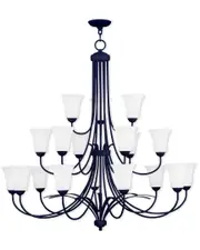 Livex Ridgedale 18-Light Black Chandelier