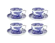 Blue Italian Teacups and Saucers | 7 Oz Cups for Coffee, Tea, and Hot Cocoa |...
