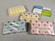 Vtg 1960s Kleenex Tissues Pocket Purse Packs Pink Blue Yellow White NOS Lot of 5