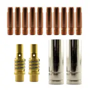 Mig MB15 LH 14 Piece KIT- 0.6mm - Binzel Style - Shroud - Contact Tip -Nozzle AK