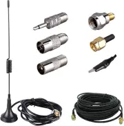 75 Ohm FM Antenna, Outdoor FM Antenna Wifi Stereo TV Antenna Indoor, 1.5M Sma-Ma
