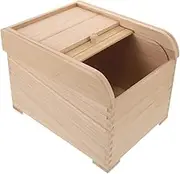 MOTHNUR Reusable Wooden Rice Storage Container Airtight Grain Bucket for Kitchen Organization Capacity for Rice Beans and Cereals