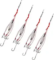 Totority 4PCS Trap Fishing Hooks with Spring Bait Cage Durable Coarse Fishing Tackle High Reusable Box