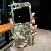 Beautiful Flower Matte Phone Case for Samsung Z Fold5 Fold 4 3 Galaxy Z Flip5 Z Flip 5 4 3 Shockproof Lens Slim Floral Cover,Black XSH,for Samsung Z Flip3
