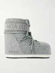 [Moon Boot] Moon Boot - Icon Low Felt And Suede Snow Boots - Gray - 33/35 33/35 Gray