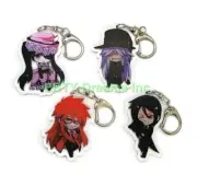 Set of 4 Black Butler Anime Acrylic Keychain Sebastian Ciel Undertaker Grell