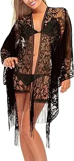 [BSBUY] AUYAO Beach Dresses Women's Summer Bikini Swimsuits Cover Up Wrap Skirt Beach Swimming Dress Elegant Swimwear Lace Kimono Beach Poncho Loose Casual Cover Beach Poncho Beach Holiday Hiking
