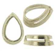 14K White Gold Pear Bezel Head Setting Mounting With Airline 0.20ct - 4.25ct USA