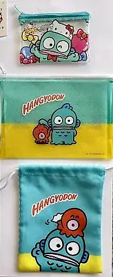 Hangyodon Daiso Pouch Set - HK 50th Anniversary - Zip And Pull String Pouches