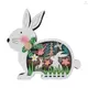Led 復活節木製書桌裝飾品復活節兔子主題裝飾兔子壁掛工藝品,帶暖白色 LED 燈,適合復活節派對家居裝飾中心裝飾品
