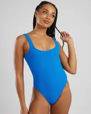 [Rusty] Rusty Women's Sandalwood Retro One Piece Bathing Suit in Windsor Blue Size 12 12 Windsor Blue
