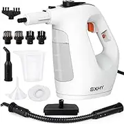 SXHY Portable Steam Cleaner, Handheld Steam Cleaner for Home, Multipurpose, Transparent Water Tank, 11-Piece Accessory Kit for Sofa, Shower, Upholstery (White)