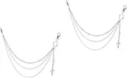 [LIFKOME] Disco Waist Chain Clothes Hangers Men's Key Chain Jeans for Men Clothes Hook Wall Hook Trendy Tie Floor Accessories Hip-hop Pants Double Pants Ladies Decoration Silver Zinc Alloy