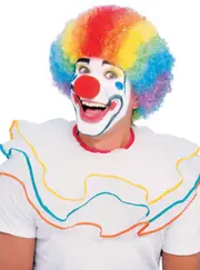 Circus Clown Adults Rainbow Afro Costume Wig