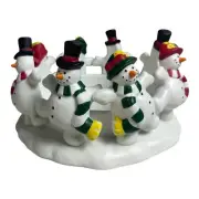 Partylite Frolicking Frostys Candle Holder Snowmen Centerpiece