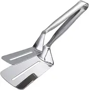JinKen 10 Inch Premium One-Piece Stainless Steel Multipurpose Gripper Bread Clip/Steak Clamps/Fried Steak Clamp/Barbecue Tongs/Beefsteak Turner Flipper