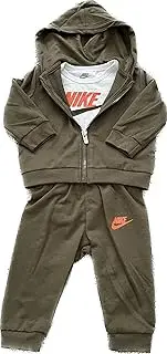 [Nike] Baby 3pc Set Body & Pants & Jacket White/Olive 6M