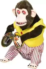 Yamani Naughty Cymbals Chimp Curious Monkey Doll Figure Toy Plush Chimpanzee