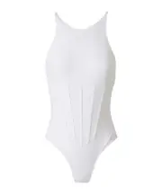 Corseted one-piece swimsuit FR44,FR34,FR36,FR38,FR40,FR42 White