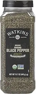 Watkins Gourmet Spice, Organic Black Pepper, Ground, 15.7 oz. Bottle, 1 Count (21802)