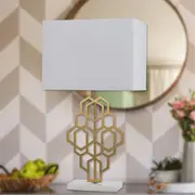 Akron Table Lamp Large in Black/Antique Gold or White/Antique Gold