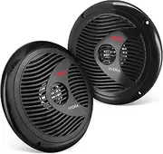 Pyle 6.5 Inch Dual Marine Speakers - 2 Way Waterproof and Weather Resistant Outdoor Audio Stereo Sound System with 150 Watt Power, Polypropylene Cone and Cloth Surround - 1 Pair