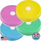 Southern Homewares Mason Jar Lids Pastel With Hole, Set of 4, Onesize