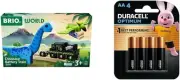 BRIO - Dinosaur Train 5 Pieces with Duracell AA Batteries (Pack of 4)
