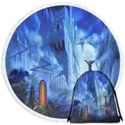 Fantasy Dreamscape Nerostrios City Round Beach Towel